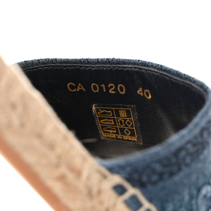 Christian Dior Denim Embroidered Granville Espadrille Flat Slide Sandals 40 Blue 8 of 8