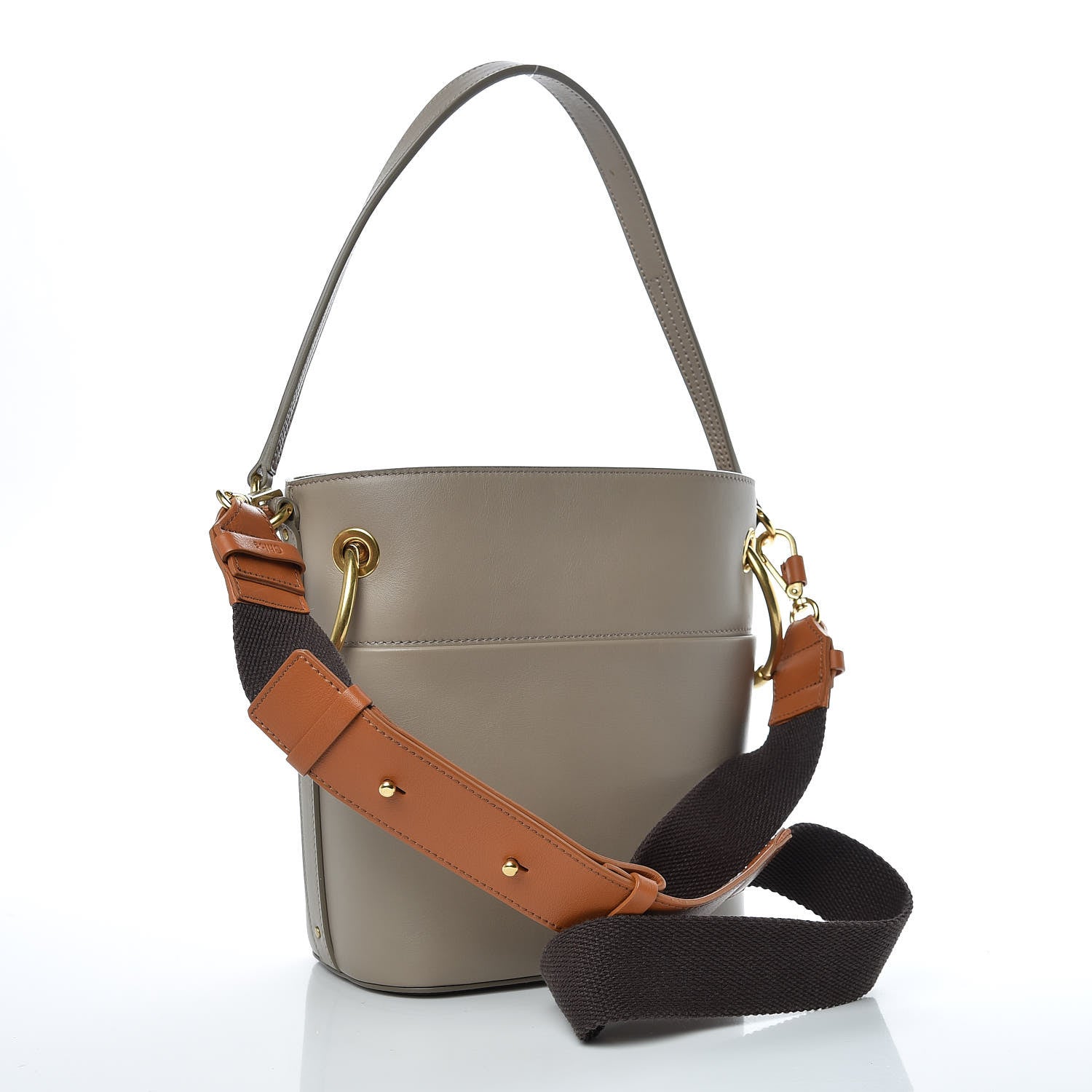 Chloe Smooth Calfskin Small Roy Bucket Bag Motty Grey 3 of 11