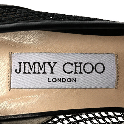 Jimmy Choo Mesh Calfskin Pointy Toe Romy 100 Pumps 39 Black 7 of 7
