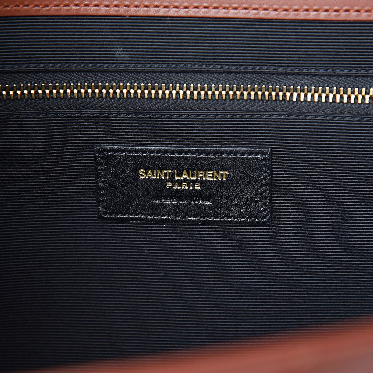 Smooth Calfskin Matelasse Chevron Large Monogram Satchel Tan