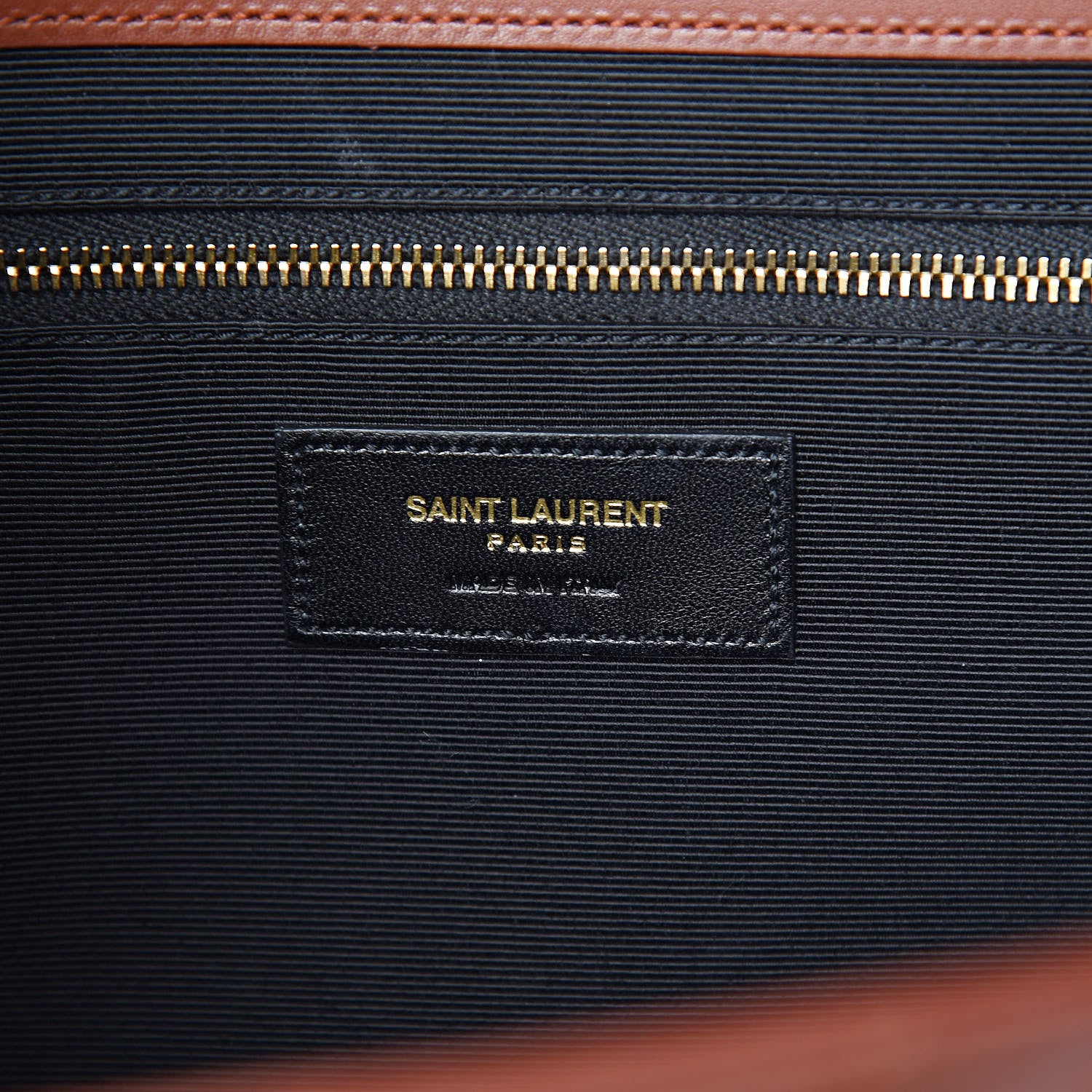 Saint Laurent Smooth Calfskin Matelasse Chevron Large Monogram Satchel Tan 6 of 10