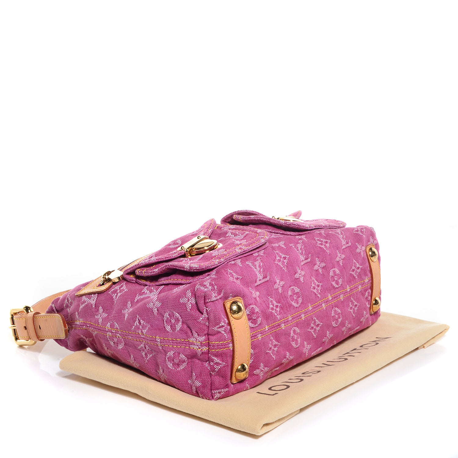 Louis Vuitton Denim Baggy PM Fuchsia 4 of 7