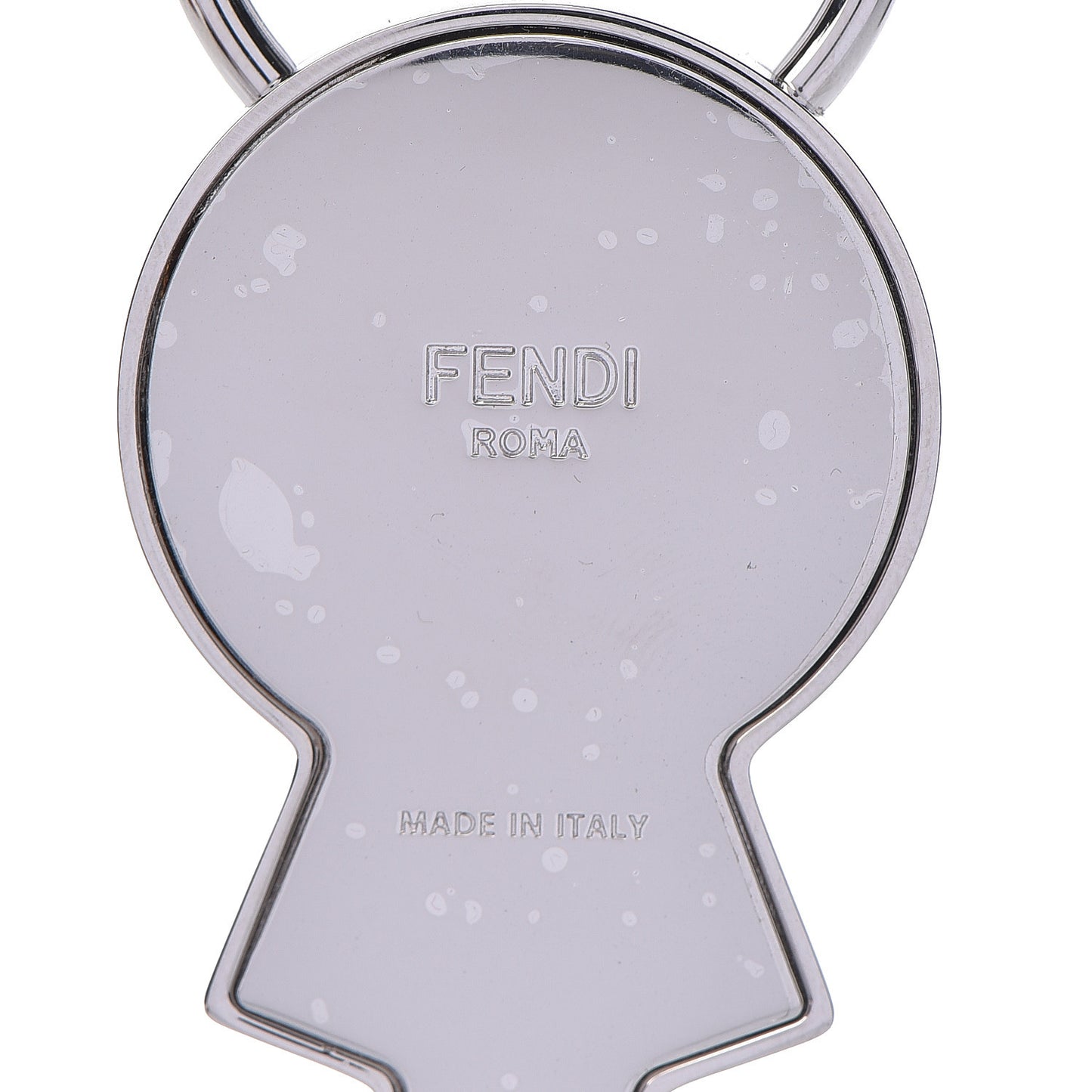Metal Karlito Mirror Bag Charm Silver