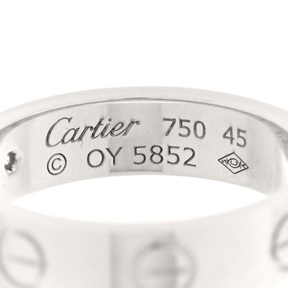 Cartier 18K White Gold Diamond 4mm LOVE Wedding Band Ring 45 3.25 4 of 4