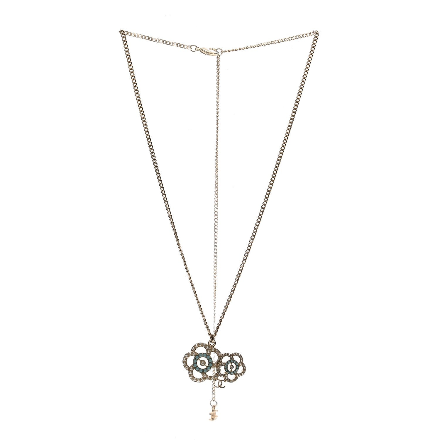 Chanel Pearl Camellia CC Necklace Gold 3 of 6