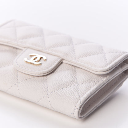 Chanel Caviar Quilted Flap Card Holder Wallet White 8 of 10