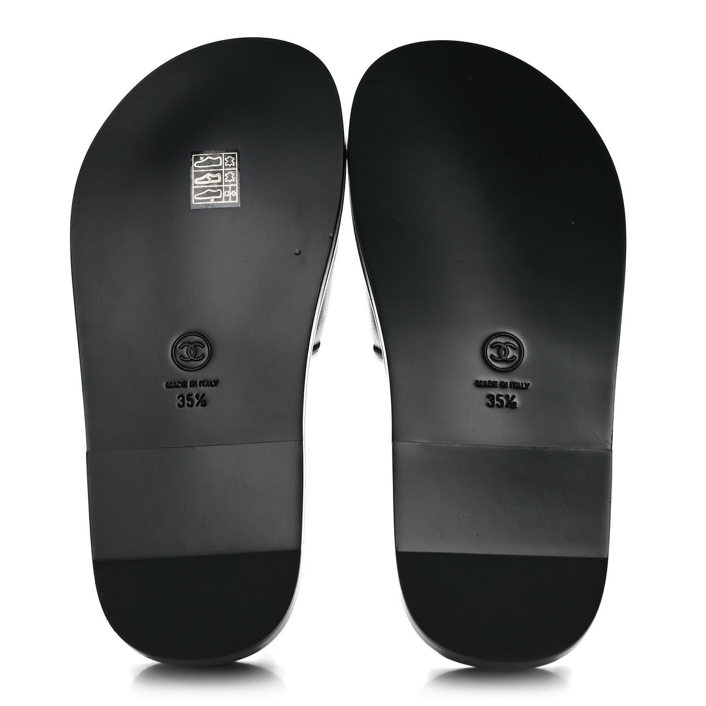 Lambskin Cha-Nel Mule Sandals 35.5 Black Multicolor