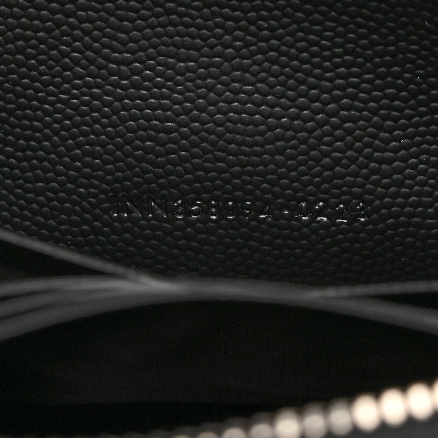 Saint Laurent SAINT LAURENT Grain De Poudre Matelasse Chevron Monogram Zip Around Wallet Black 7 of 7