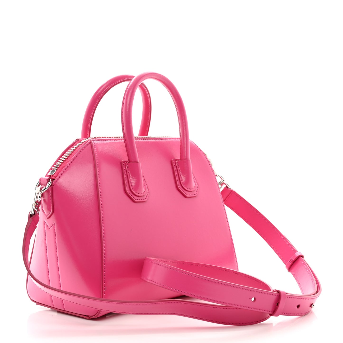 Shiny Lord Calfskin Mini Antigona Neon Pink