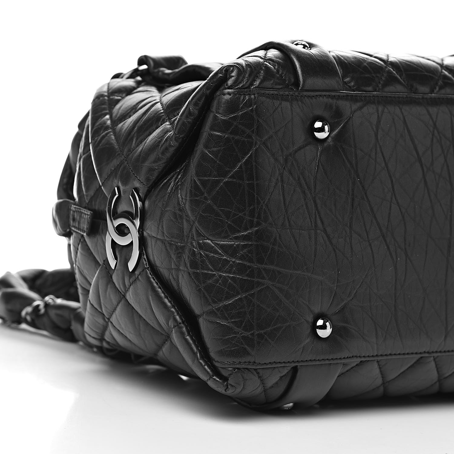 Chanel Distressed Lambskin Small Lady Braid Tote Black 9 of 11