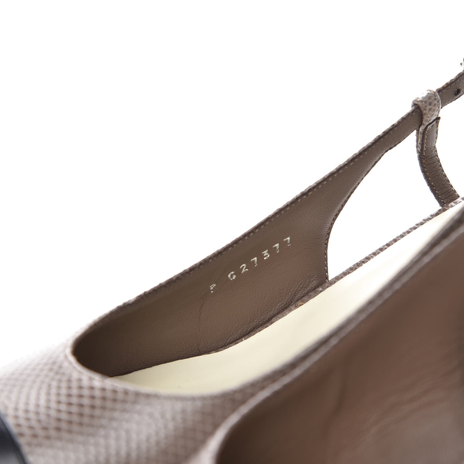 Chanel Lizard Grosgrain Cap Toe CC Slingback Sandals 40 Taupe 8 of 12