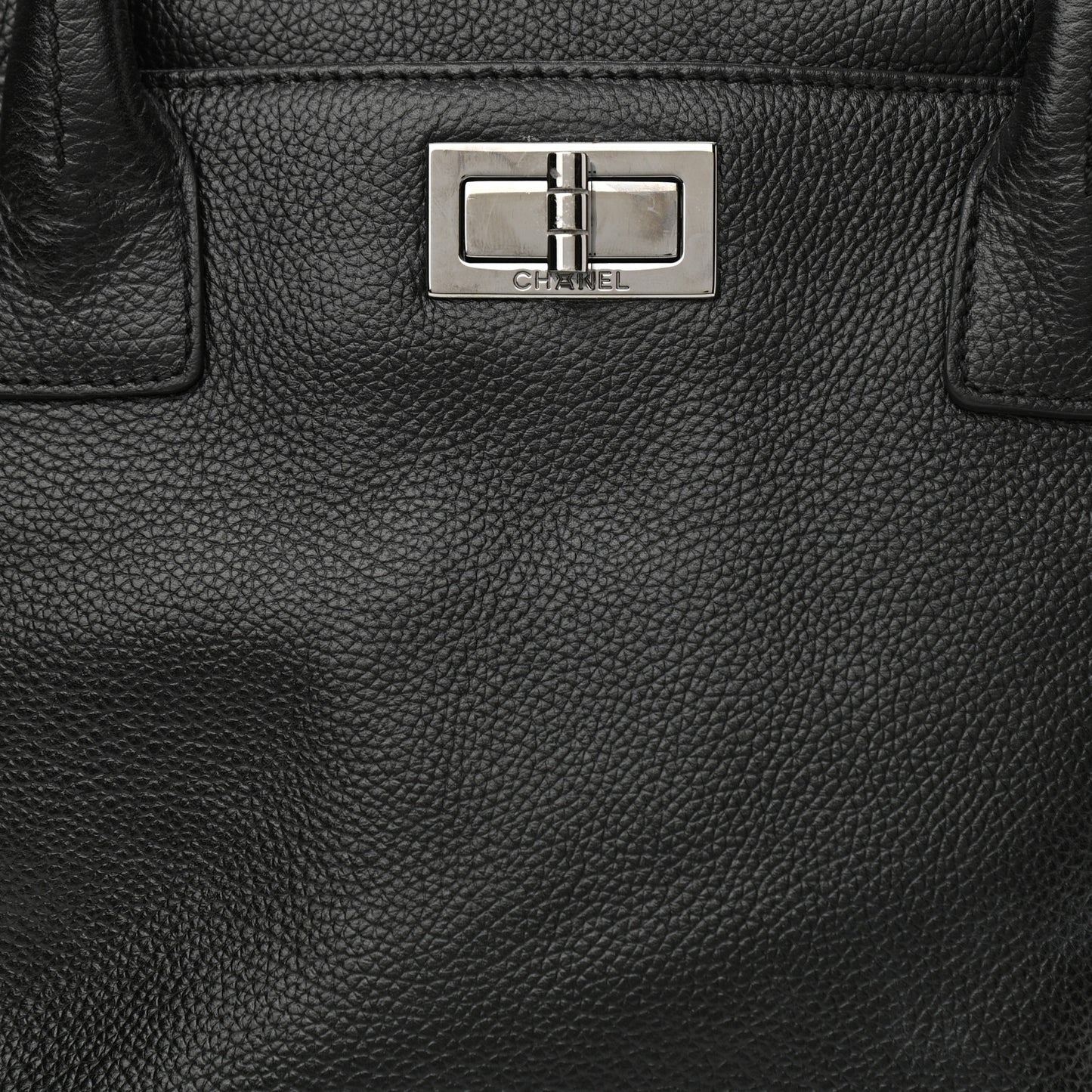 Calfskin Mademoiselle Lock Small Cerf Shopper Tote Black