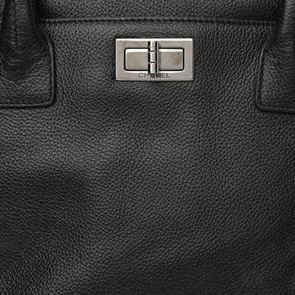 Chanel Calfskin Mademoiselle Lock Small Cerf Shopper Tote Black 7 of 9