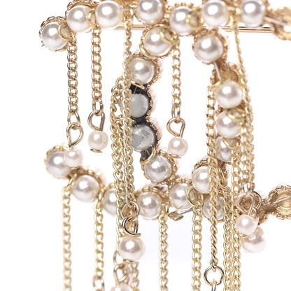 Chanel Pearl CC Dangle Brooch Gold 6 of 9