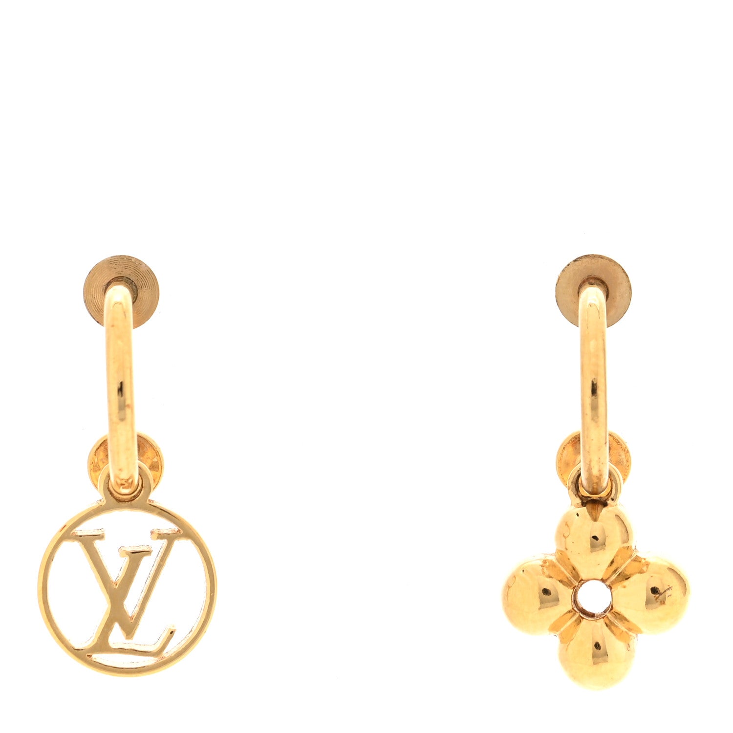 Louis Vuitton Brass Blooming Earrings Gold 1 of 4
