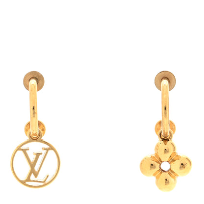 Louis Vuitton Brass Blooming Earrings Gold 1 of 4