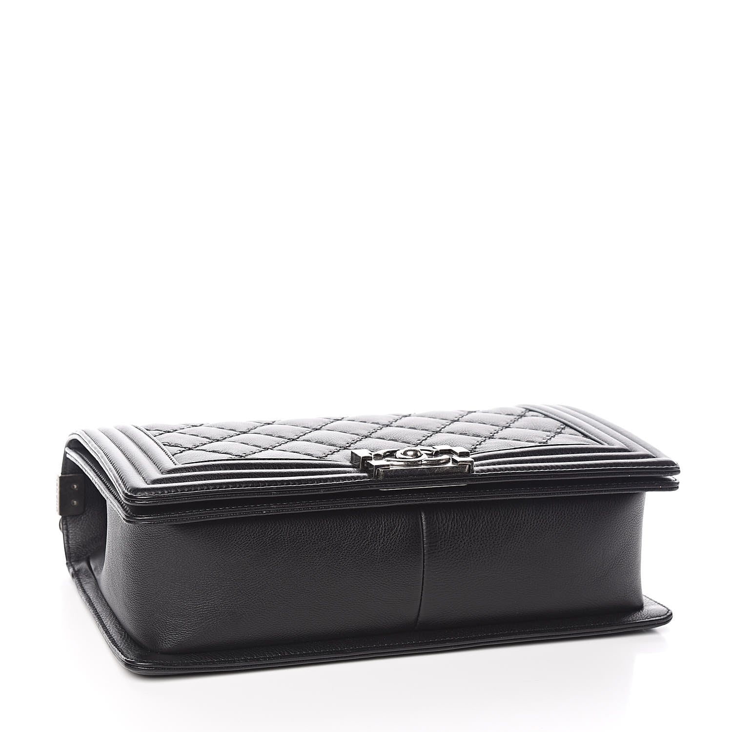Chanel Calfskin Quilted Double Stitch New Medium Boy Flap Black 4 of 13