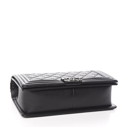 Chanel Calfskin Quilted Double Stitch New Medium Boy Flap Black 4 of 13