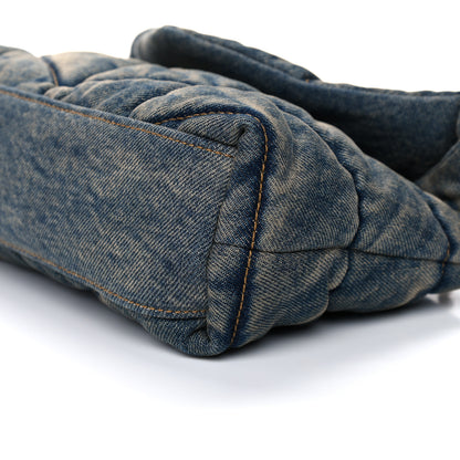 Saint Laurent Denim Quilted Toy Loulou Puffer Monogram Chain Satchel Blue Cinnamon 8 of 11