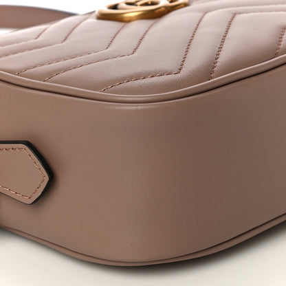 Gucci Calfskin Matelasse Mini GG Marmont Chain Shoulder Bag Porcelain Rose 10 of 11