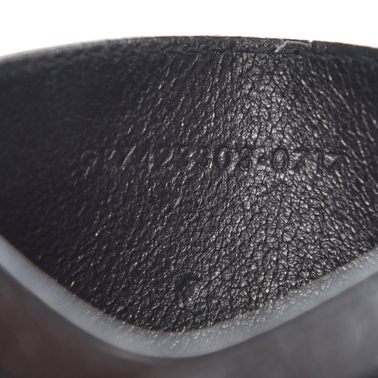 Calfskin Crocodile Embossed Monogram Credit Card Case Black