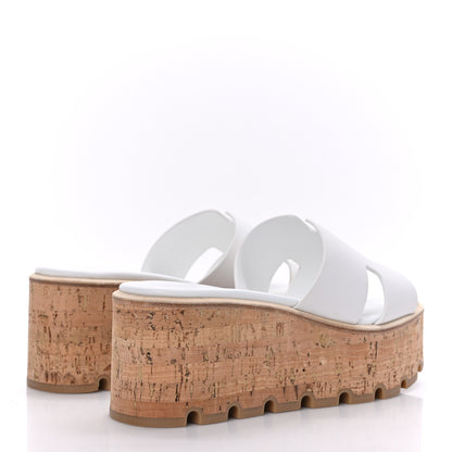 Hermes Calfskin Cork Eze 30 Sandals 36 White 4 of 9