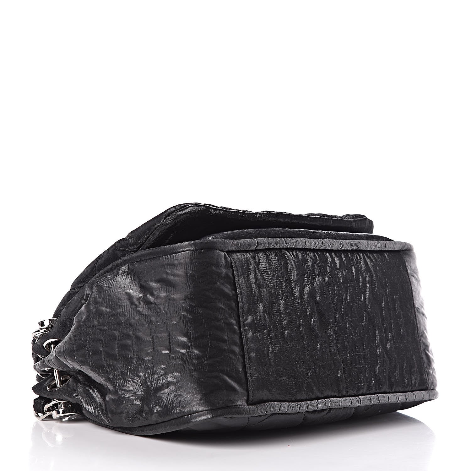 Chanel Crinkled Coated Canvas Quilted Flap Black 4 of 10