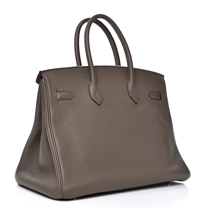 Hermes Taurillon Clemence Lizard Club Birkin 35 Etain Graphite 2 of 30