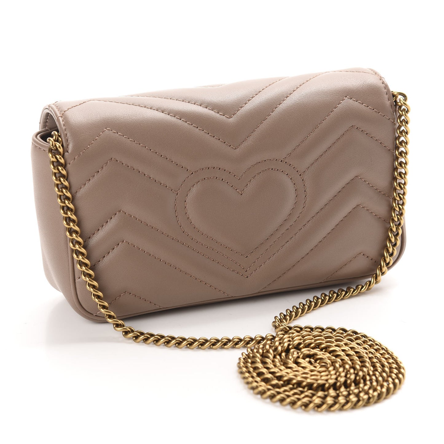 Calfskin Matelasse Super Mini GG Marmont Shoulder Bag Porcelain Rose