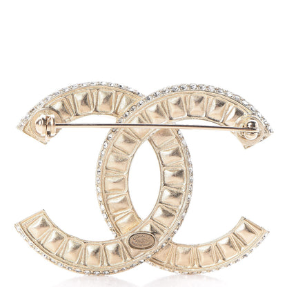 Chanel Baguette Crystal CC Brooch Gold 3 of 4