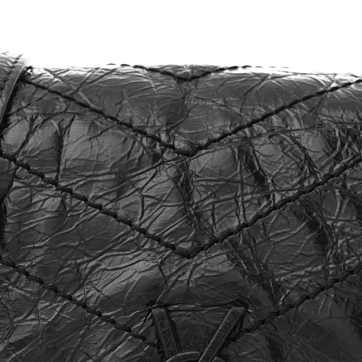 Crinkled Calfskin Matelasse Monogram Niki Chain Wallet Black