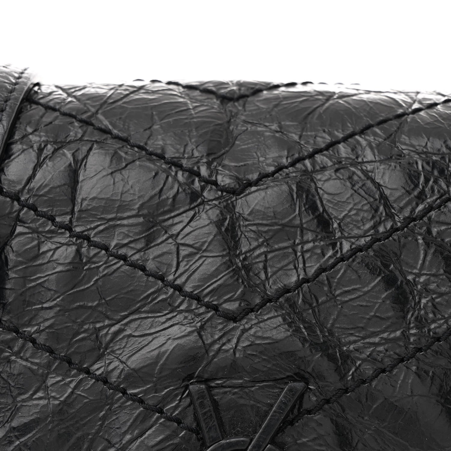 Saint Laurent Crinkled Calfskin Matelasse Monogram Niki Chain Wallet Black 8 of 11