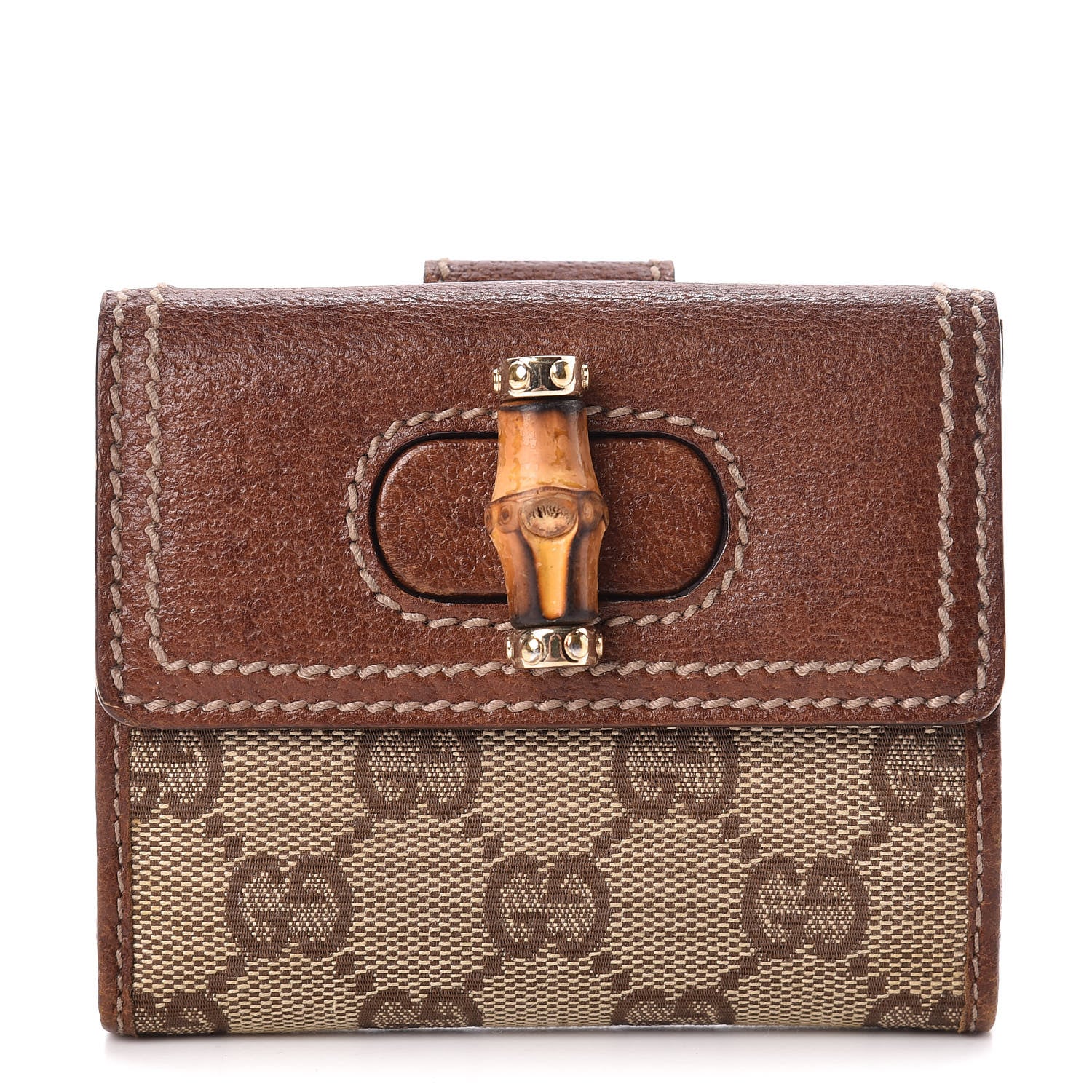 Gucci Monogram Bamboo French Wallet Brown 1 of 9