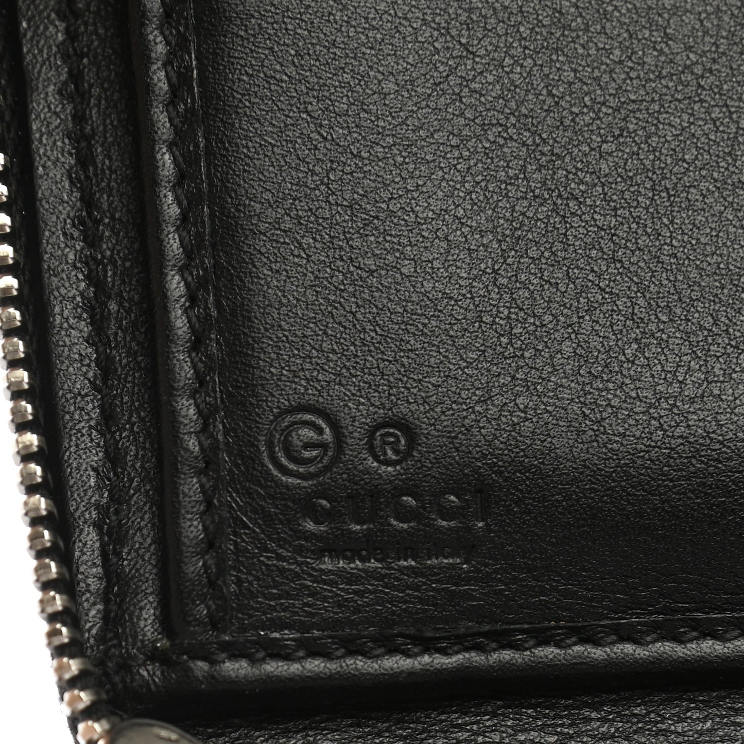 Microguccissima Large Zip Around Organizer Wallet Black