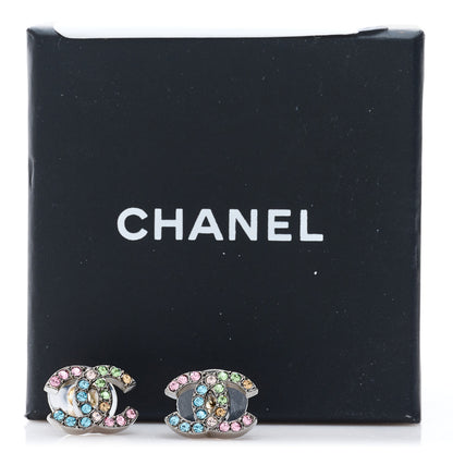 Chanel Ruthenium Crystal CC Earrings Multicolor 5 of 5