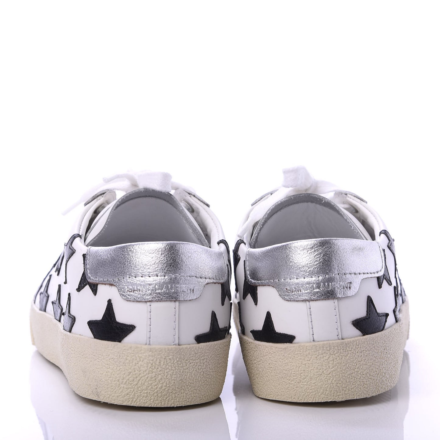 Calfskin Star Court Sneakers 39 White Black