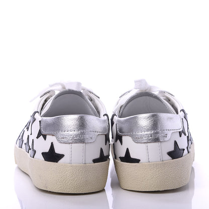 Saint Laurent Calfskin Star Court Sneakers 39 White Black 6 of 10