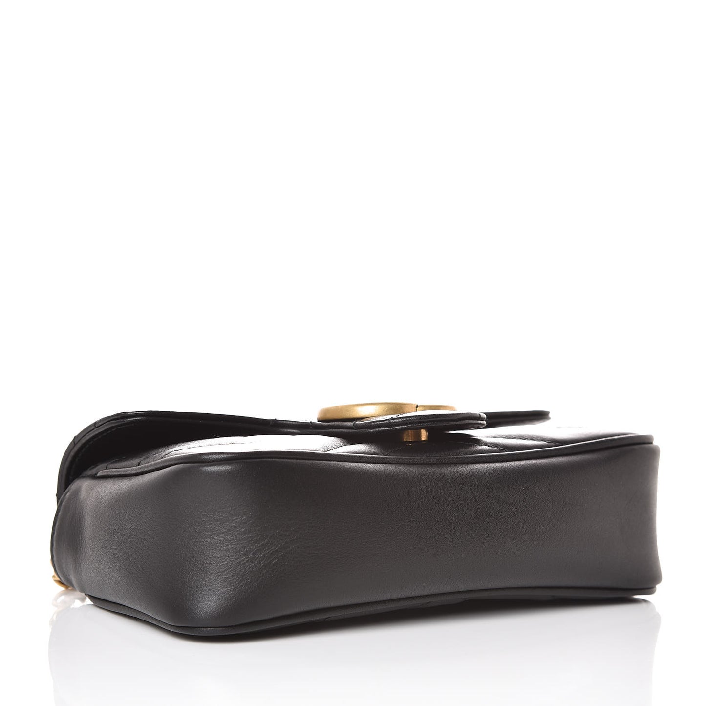 Calfskin Matelasse Super Mini GG Marmont Shoulder Bag Black