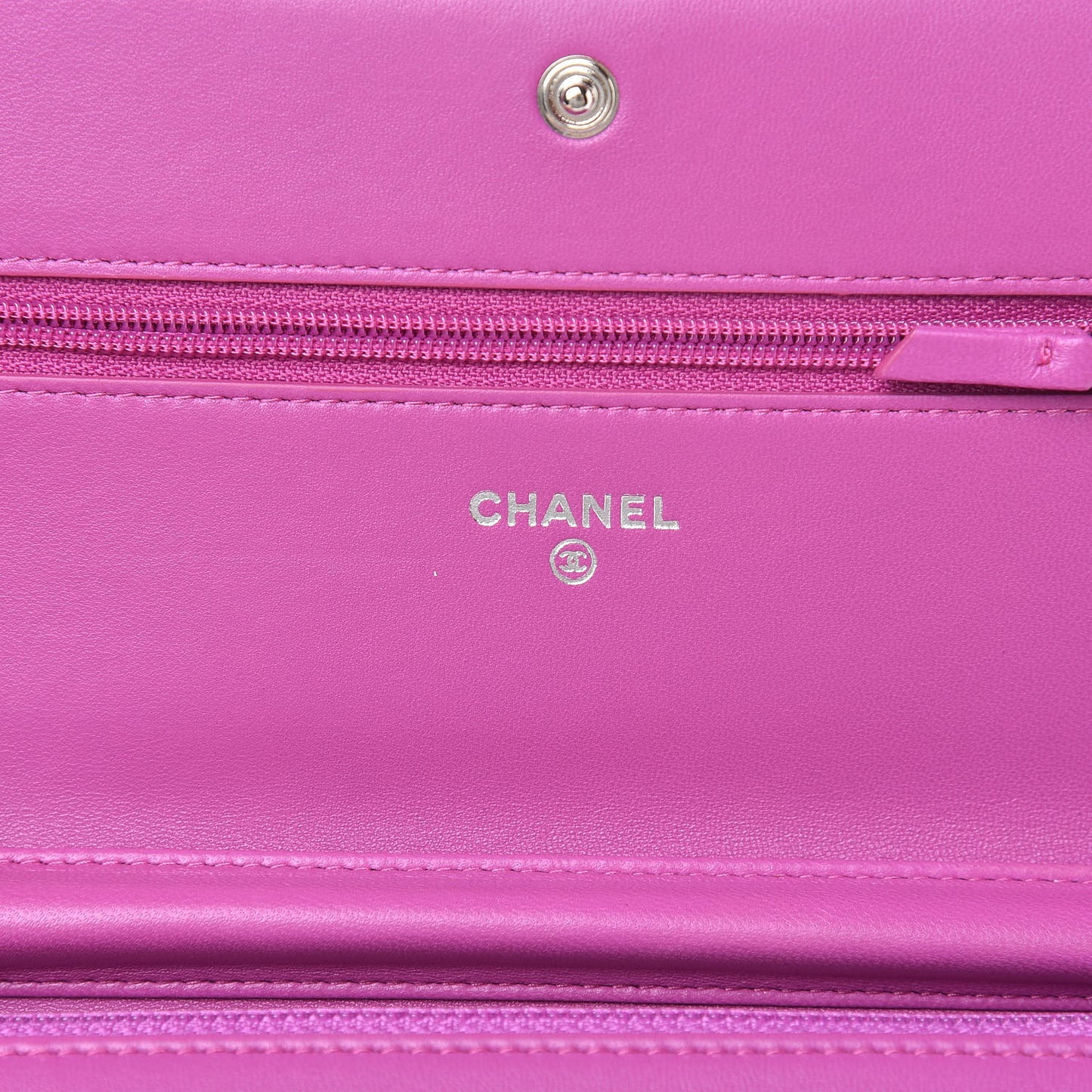 Lambskin Quilted Boy Wallet On Chain WOC Dark Pink