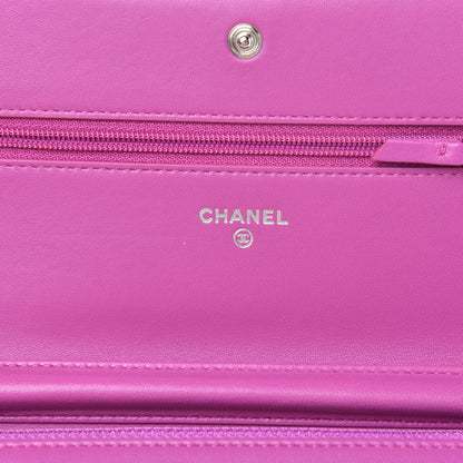 Chanel Lambskin Quilted Boy Wallet On Chain WOC Dark Pink 6 of 12