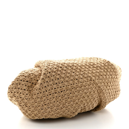 Fendi Intreccio Macrame Braided Shell Clutch Sand 4 of 10