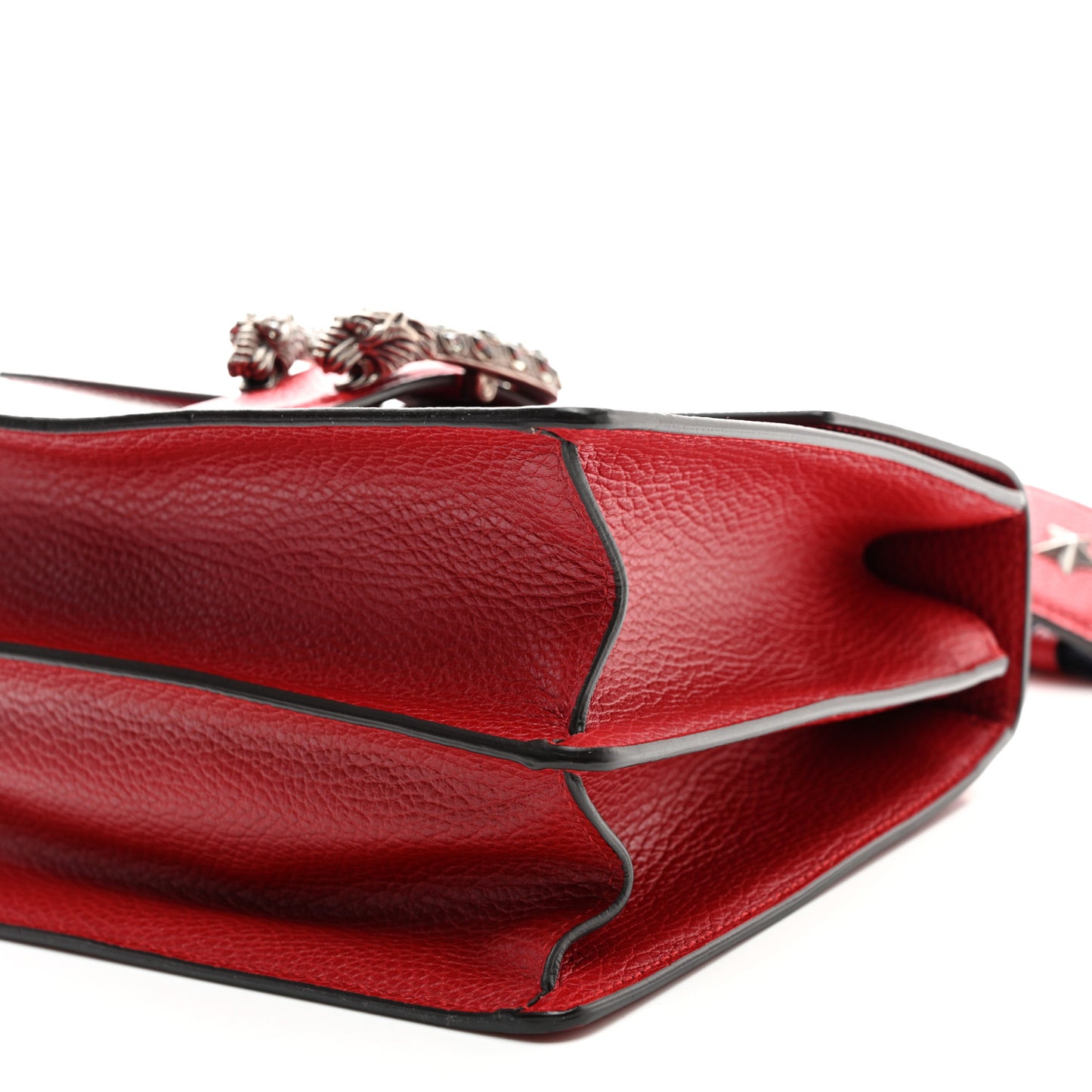 Dollar Calfskin Crystal Web Medium Dionysus Bamboo Top Handle Bag Hibiscus Red Black Diamond