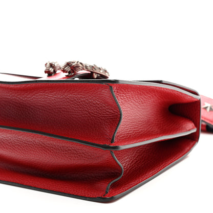 Gucci Dollar Calfskin Crystal Web Medium Dionysus Bamboo Top Handle Bag Hibiscus Red Black Diamond 9 of 9