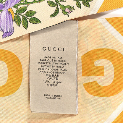 Gucci Silk Twill Spely Neck Bow Scarf Yellow 3 of 3