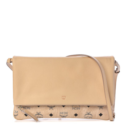 MCM Visetos Corina Foldover Crossbody Bag Latte Beige 1 of 10