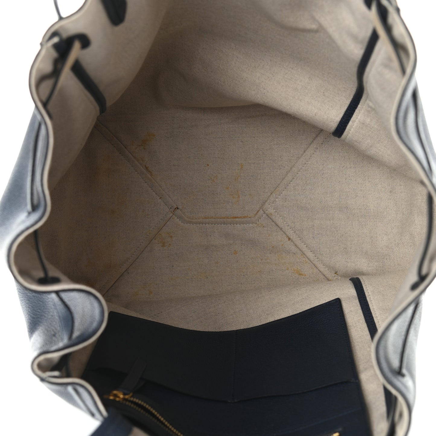 Soft Grained Calfskin Medium Belt Cabas Phantom Deep Blue