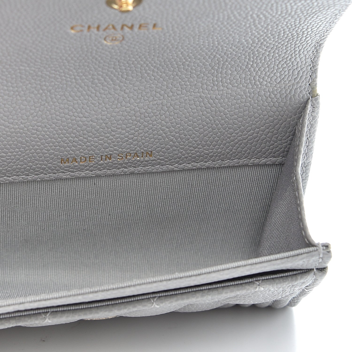 Chanel Caviar Quilted Boy Flap Card Holder Grey 5 of 9