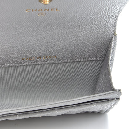 Chanel Caviar Quilted Boy Flap Card Holder Grey 5 of 9