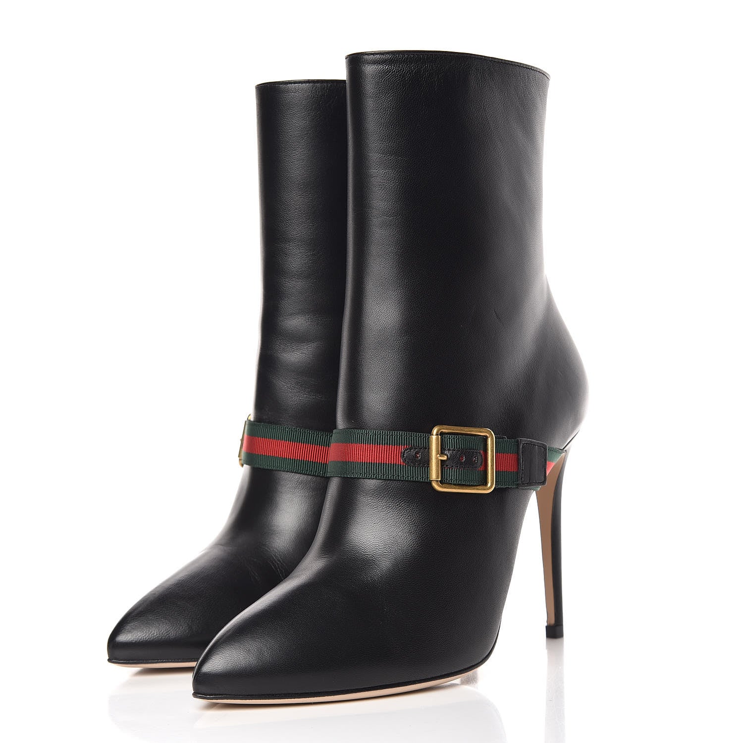 Gucci Nappa Sylvie Ankle Boots 38.5 Black 3 of 10
