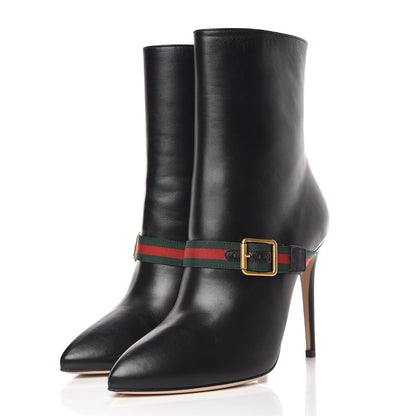 Gucci Nappa Sylvie Ankle Boots 38.5 Black 3 of 10